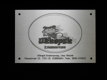 RVS naambord, afmeting 12x18 cm. Euro 45,00 incl. ophangsysteem.