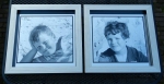 Portret spiegel 30x30 cm. met baklijst